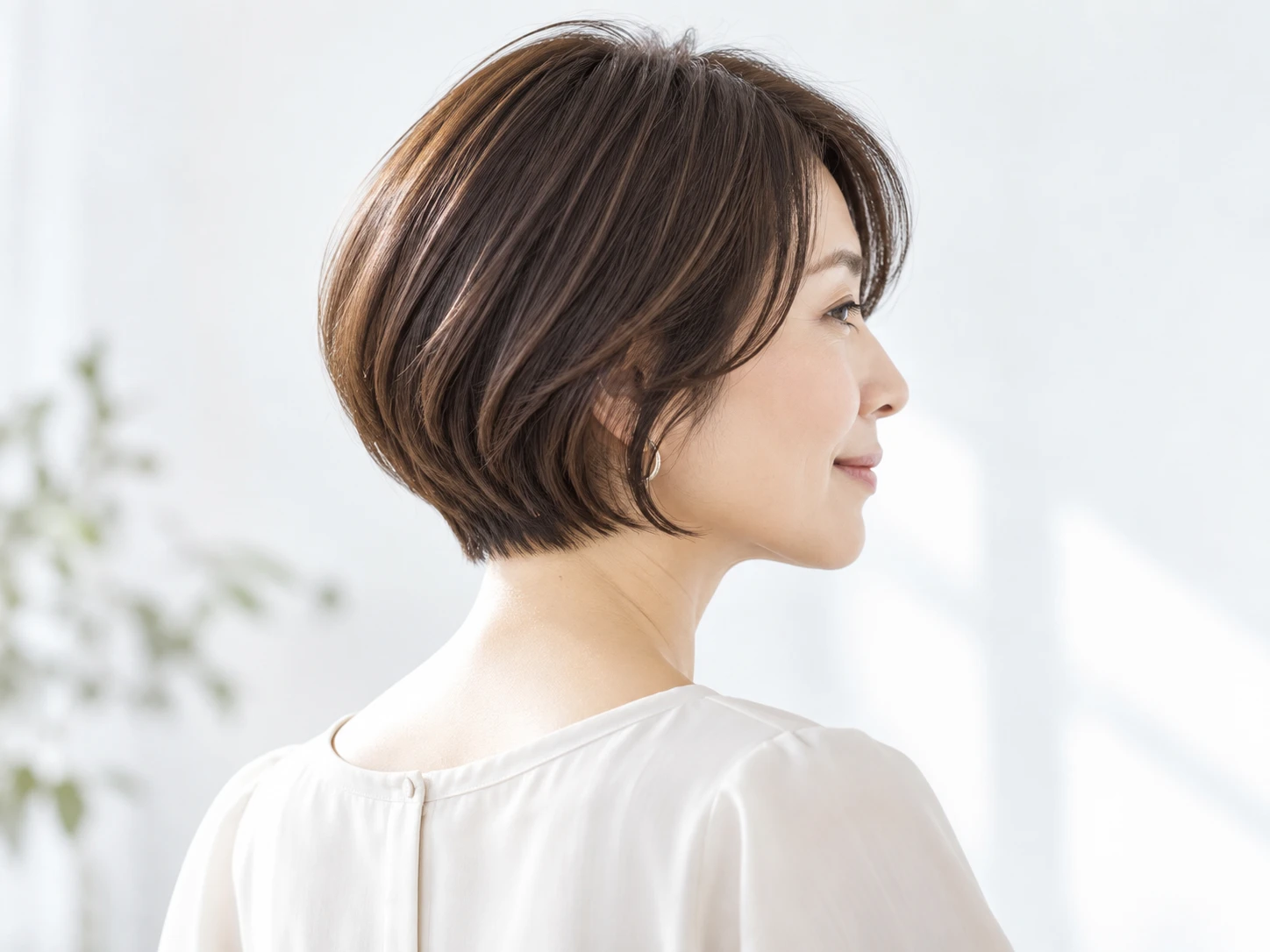 自然な丸みのあるショートボブ